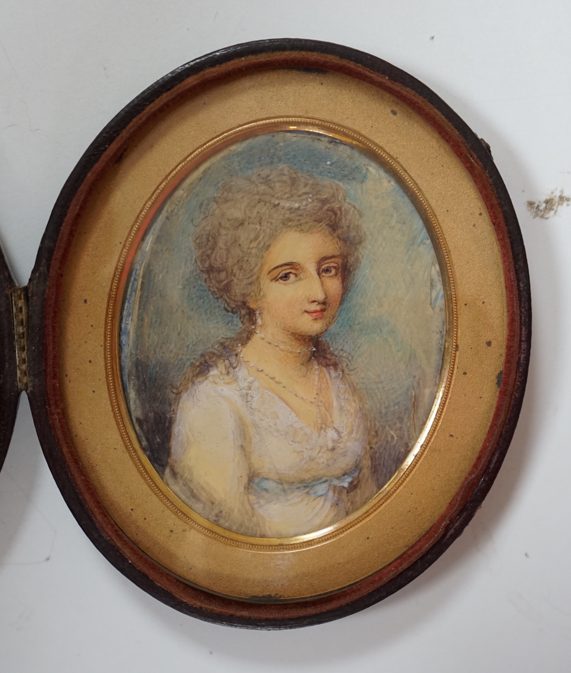 English School circa 1820, Portrait miniature of a lady, watercolour on ivory, 8.6 x 7cm. CITES Submission reference FTSLKJNX